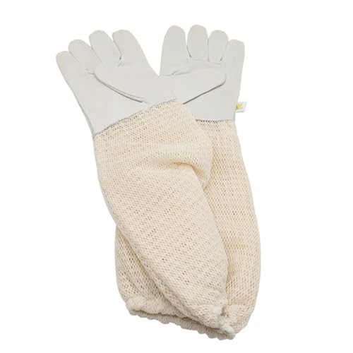 Beekeeping Gloves Ultra Mesh Beekeepers Gloves Three-Layer Net Ventilation Protect Your Hands Fully Ventilated Goatskin Beekeeping Gloves for Beekeepers Protected Supplies(Large) - size: Large