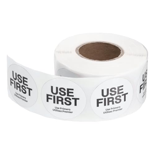 PATIKIL 500 Pcs USE First Stickers, 2 inch Round Use First Stickers Food Service Circle Inventory Control Adhesive Labels for Food Service Kitchen Restaurants Retail Storage Date, White - color: White, size: 2 Inch