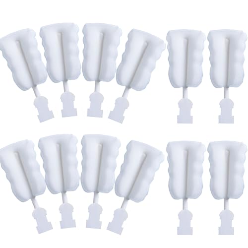 Bottle Brush Sponge Replacement Heads 12 Pack Durable Cleaning Brush Head Environmental Protection Cup Cleaner Brushes Refill Heads Without Handle (Sponge Brush Head 12PCS) - color: Brush Head 12pcs