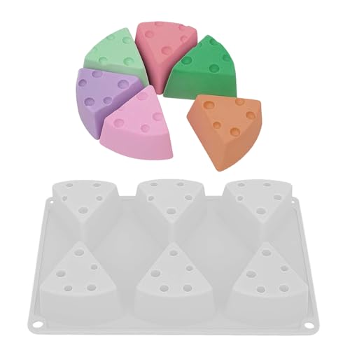 Gavery 6 Cavity Triangles Cheese Silicone Mould for Craft Food Grade Baking Tool Easy Release and