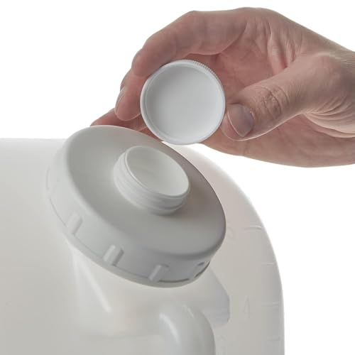 5 Gallons Carboy Dispenser with Faucet and Lid– Water Container Heavy-Duty HDPE Carboy for Multi Purpose Uses & Liquid Storage – Mixing Container – Made in USA - size: 5 Gallons