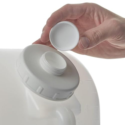5 Gallons Carboy Dispenser with Faucet and Lid– Water Container Heavy-Duty HDPE Carboy for Multi Purpose Uses & Liquid Storage – Mixing Container – Made in USA - size: 5 Gallons