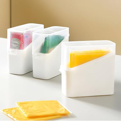 Food Storage Containers with Lids Sliced Cheese Container for Fridge Stackable Multifunctional Stackable 1PCS - color: White
