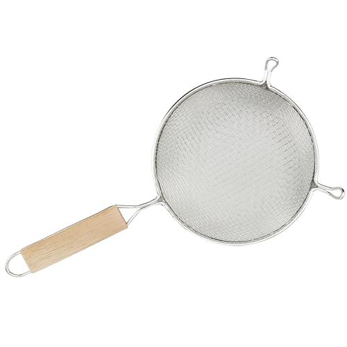 Winco Strainer, 6.25-Inch Diameter, Fine Double Mesh, Medium, Tin, Tan