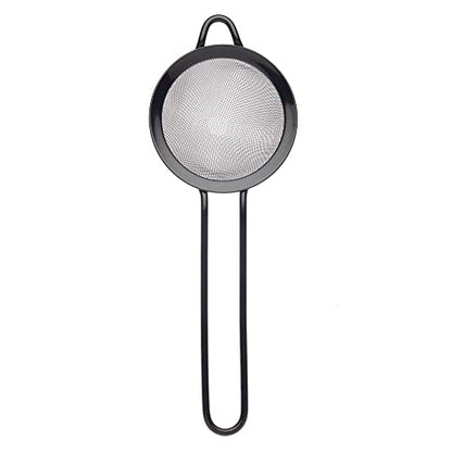 Barfly Fine Mesh Strainer, 3 1/2" Diam. Bowl, Gun Metal Black