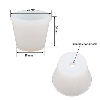 3-Piece Plastic Airlock and Silicone Carboy Bung Set for Home Brewing Wine, Beer, and Kombucha (2-Pack)
