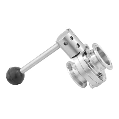 Sanitary Butterfly Valve Tri Clamp Valve with Handle 1.5" Tri Clamp Clover 1" Tube OD 304 Stainless Steel (pack of 2) - size: 1" Tube OD