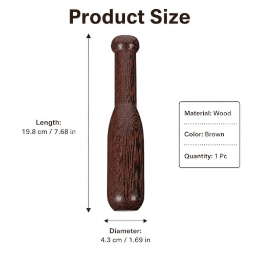 Healifty Kitchen Food Masher Wooden Pestle Tool for Bartender Home Use 19.8cm Sauerkraut Pounder Sauerkraut Pounder Utensils Utensils