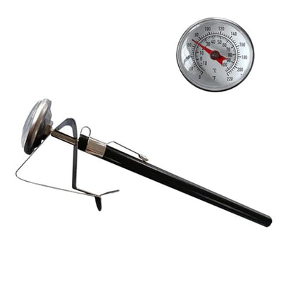 2xMilk Thermometer for Steaming Thermometer with Clip & Sleeve Pocket Dial Thermometer for Tea Cheese Drinks Beverage, Argent, 2