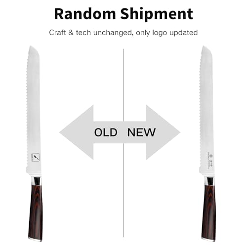 imarku Bread Knife, German High Carbon Stainless Steel Professional Grade Bread Slicing Knife, 10-Inch Serrated Edge Cake Knife, Bread Cutter for Homemade Crusty Bread, Birthday Gift - color: Dark Brown