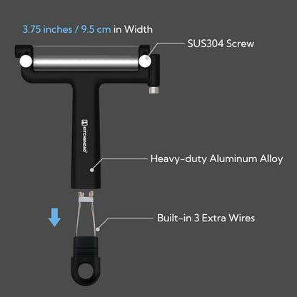 KITCHENDAO Adjustable Wire Cheese Slicer Cutter, 50% Stronger Wires with 2nd Gen Wire Fixing Mechanism, Adjustable Hand-Held Wire Cheese Cutter, Quick Replacement, Dishwasher Safe, with 3 Extra Wires