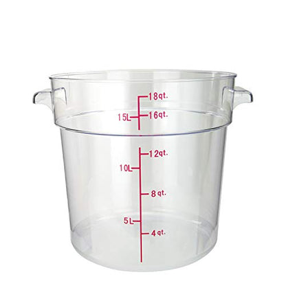 Tiger Chef Set Of 8 Commercial Grade Clear Food Storage Round Polycarbonate Containers With Clear Lids In Sizes 1, 2, 4, 6, 8, 12, 18, And 22 Quarts Capacity - size: 16 Piece Set