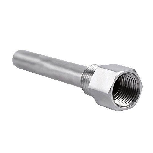 Dpofirs Stainless Steel Thermowell 1/2" NPT Thread for Temperature Sensors Brewing Kettle Thermometer Probe Protection