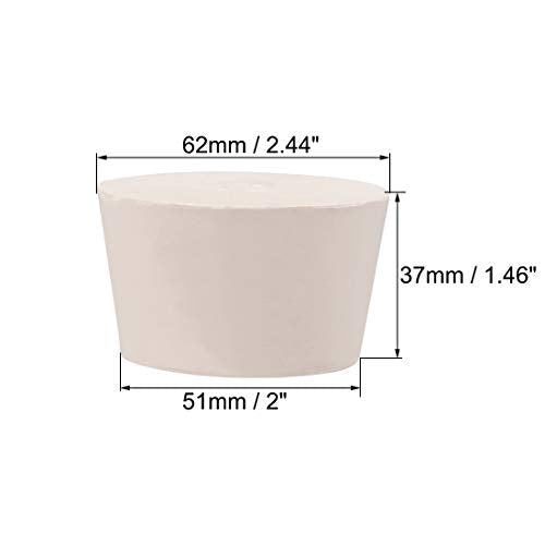 uxcell White Tapered Shaped Solid Rubber Stopper for Lab Tube Stopper Size 12 - size: 51x62x37mm
