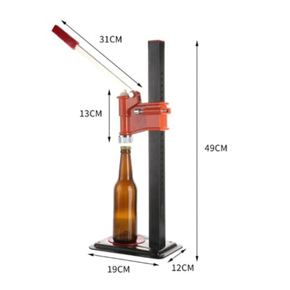 Manual Beer Capping Machine, Bottle Cap Pressing Machine with 26Mm Round Bottles Caps, High-Efficiency Capping and Adjustable Height Design, No Need Electricity for Homebrew Beer and Soft Drinks,M - size: Medium