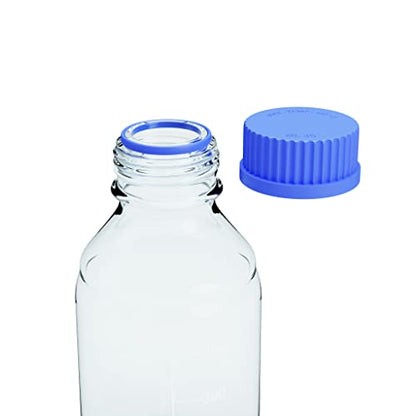 500ML Storage Glass Bottles – 2pcs Round Media Storage Bottle – Borosilicate Glass Bottles – Safe Probe Storage Glass Storage Bottles with GL45 Blue Screw Cap (500ml - 2pcs) - size: 500ml - 2pcs