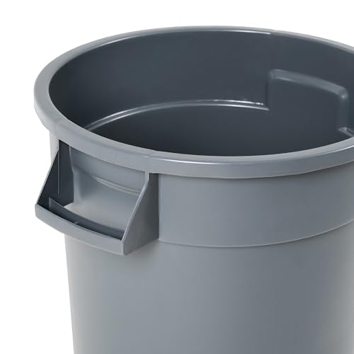 PRO&Family Commercial Round Trash Can, Ingredient Bin, Heavy-Duty Plastic, Anti-Static, Kitchen, Office, Outdoor Use (Gray, 20 Gallon) - color: Gray, size: 20 Gallon