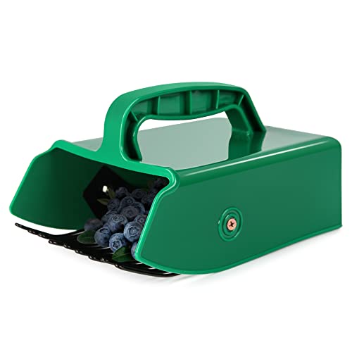 Easier Berry Picker Scoop Blue Berry Picking Rake with Metal Comb and Ergonomic Handle, Huckleberry Picker Harvesting Tool, Green - color: Green
