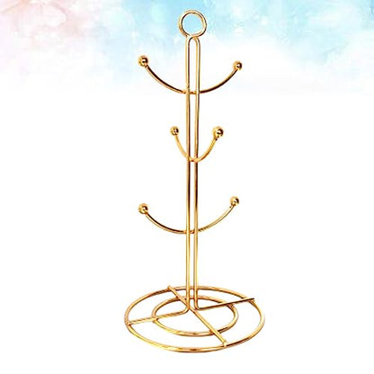 Luxshiny Gold Mug Tree Hanging Cup Holder Tree Shape Draining Cup Shelf for Coffee Mugs Cups and Bottles Air Drying Rack for Kitchen Organization 13.38 X 6.29 X 6.29 in