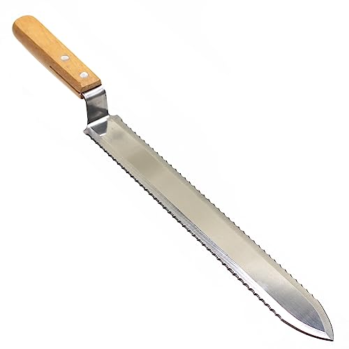 WEICHUAN Stainless Steel Serrated Uncapping Knife Beekeeping Tool | Uncapping Knife with Wooden Handle Bee Hive Hand Tool For Beekeeper
