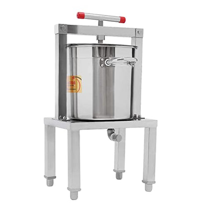 DIY Large Fruit Honey Presser Manual Beeswax Extractor Beekeeping Machine and Cider, Wine, Grape, Apple Press Extractor for Wine and Juice Making with Keg Stainless Steel Strainer - size: High Base