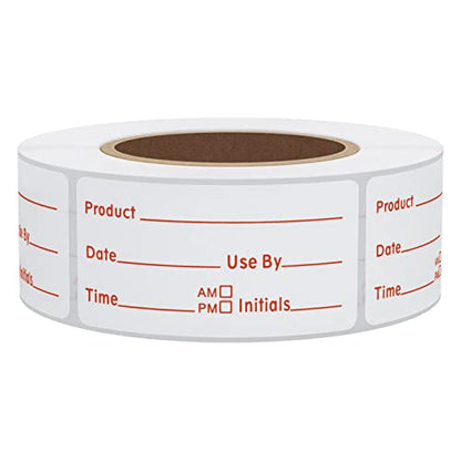 500pcs Freezer Labels for Food Storage Removable FIFO Use by Food Preparation Stickers Expiration Prep Date 1 x 2 Inch Labels (Red) - color: Red-2
