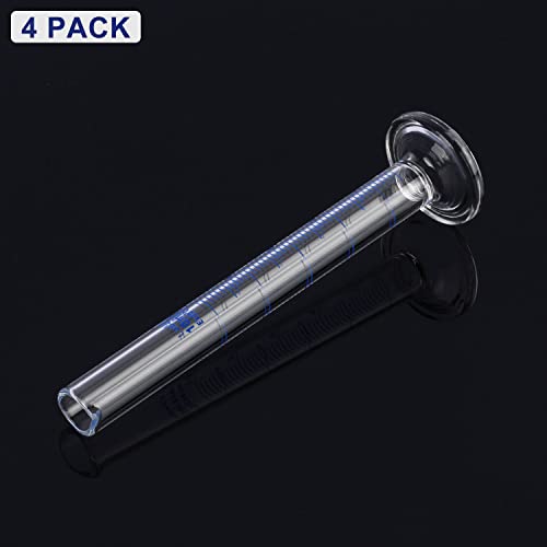 Labasics 4-Pack Borosilicate Glass 10 ml Heavy Wall Graduated Cylinder Measuring Cylinder - size: 10 ml