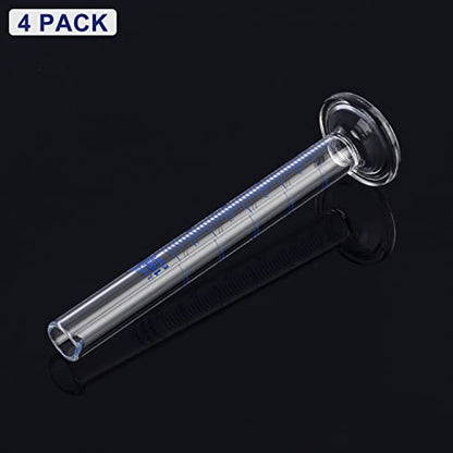 Labasics 4-Pack Borosilicate Glass 10 ml Heavy Wall Graduated Cylinder Measuring Cylinder - size: 10 ml