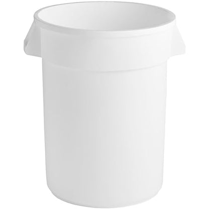 PRO&Family Commercial Round Trash Can, Ingredient Bin, Heavy-Duty Plastic, Anti-Static, Kitchen, Office, Outdoor Use (White, 32 Gallon) - color: White, size: 32 Gallon