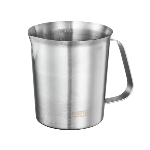 CURTA 18/8 Stainless Steel Measuring Cup with Handle and Pour Lip 24 OZ (3 Cup, 700 ML) - color: Flat Handle, size: 24 OZ (3 Cup, 700 ML)