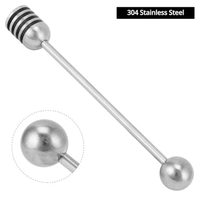 QWORK Stainless Steel Honey and Syrup Dippers, 6.3 Inches, Rust-Resistant, Convenient to Clean, Dishwasher-Safe, Ideal for Drizzling Honey, Syrup, Coffee, and More, 2 Pcs
