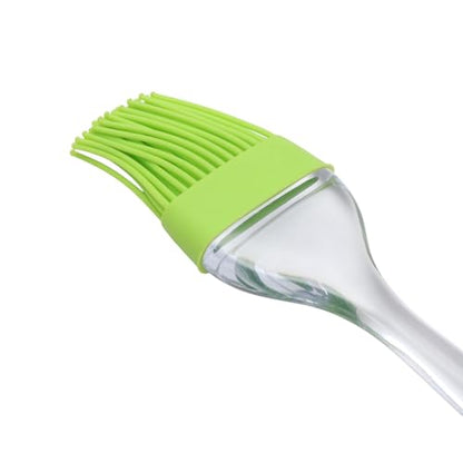 Generic 1Pcs Pastry Brush 48g Large Head Pastry Brush Dishwasher Safe Silicone PP Green Clear 22x5cm