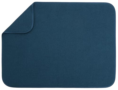 S&T INC. Dish Drying Mat XL, 18” x 24”, Absorbent Microfiber Kitchen Counter Mat, Dish Drying Pad for Dishes, Utensils, Pots and Pans, Extra Large, Navy - size: 18" x 24"