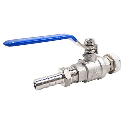 3/4" O.D. thread to 1/2 inch barb stainless steel home brewing bulkhead ball valve fitting kit, for gallon beer pot brew kettle spigot mash tun - size: 3/4" thread -1/2" barb
