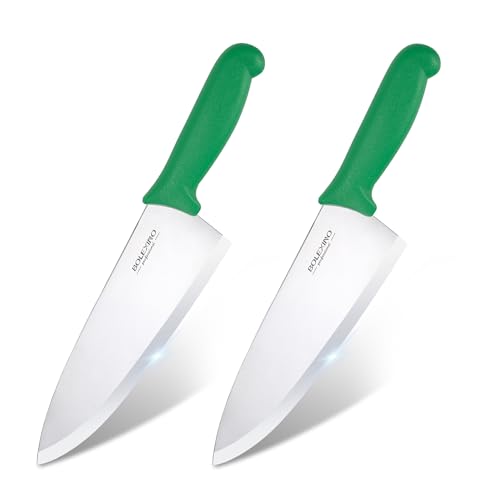 8 inch Japanese High Carbon Stainless Steel Chef Knife Set, Professional Extra Sharp Wide Cook Knife with Non-slip Ergonomic Handle, for Kitchen Home Restaurant - color: Green