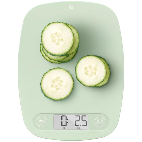 Greater Goods Food Scale – Digital Kitchen Scale, 1g Precision, Easy-Tare & Quick Conversion, Slim Compact Design, Durable & Portable | Ideal for Cooking, Baking & Meal Prep (Sage Green) - color: Sage Green