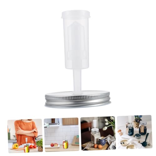 Angoily Mason Jar Fermentation Lid Kit 87mm Wide Mouth Jar Lids with Airlock Fermenter Accessories for Pickling and Home Brewing Random Color