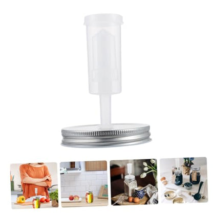Angoily Mason Jar Fermentation Lid Kit 87mm Wide Mouth Jar Lids with Airlock Fermenter Accessories for Pickling and Home Brewing Random Color