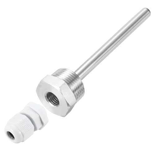 uxcell 8mm Dia G3/4 Thermowell Weldless Stainless Steel 304 with Cable Gland 150mm Length for Beer Fermenter, White - color: White, size: G3/4 x 150mm
