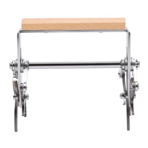 Alomejor Beehive Frame Clamp Ergonomic Stainless Steel Lifter for Secure Handling Beekeeping Tools with Beech Wood Handle