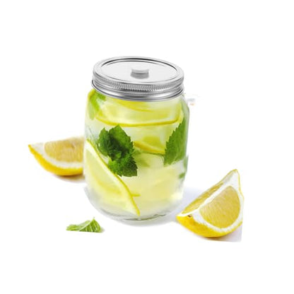 MAGICLULU 2pcs Stainless Steel Mason Jar Lids Vacuum Sealer for Wide Mouth Jars Canning Storage Accessory