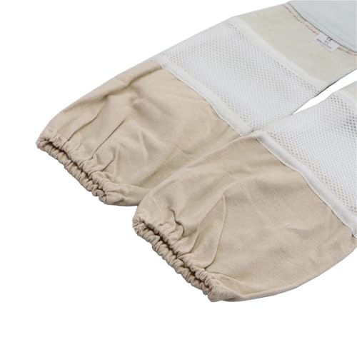 Beekeeping Gloves 2 Pairs Beekeeping Gloves Protective Long Sleeves Ventilated Breathable White Mesh Sheepskin and Cloth for Apiculture Beekeeper Glove for Beekeepers Protected Supplies(Large) - size: Large