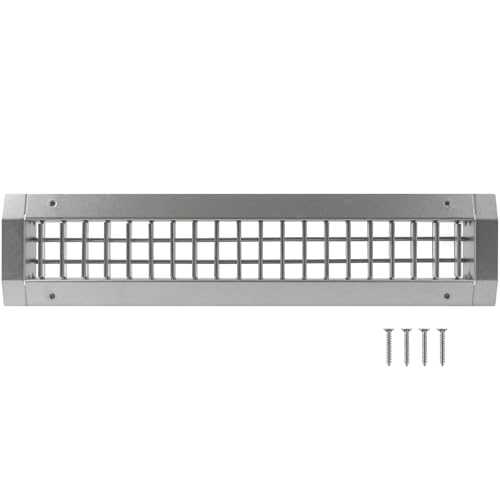 17" x 3" Aluminum Supply/Exhaust Grille for a Round Spiral Duct - Heavy Duty Grill Cover with Adjustable Louver Blades - HVAC Air Return Ventilation Register for Home, Office, Bathroom - size: 17 x 3 Inch