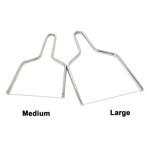 Honbay 2PCS Stainless Steel Butter Cheese Wire Cutters Slicers Knives for Kitchen (large) - size: large