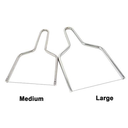 Honbay 2PCS Stainless Steel Butter Cheese Wire Cutters Slicers Knives for Kitchen (large) - size: large