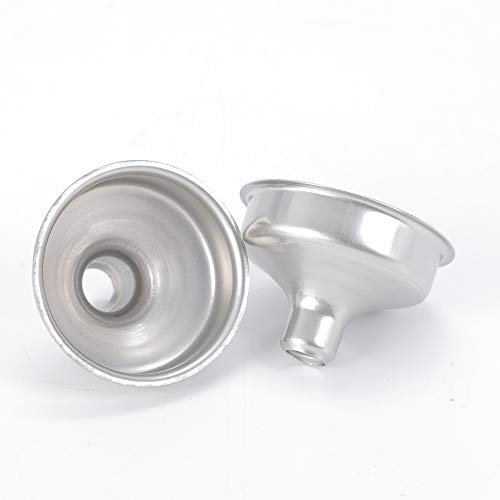 1.45'' Stainless Steel Mini Funnels 12pcs for Miniature Bottles, Essential Oils, DIY Lipbalms Cooking Spices Liquids, Homemade Make-Up Fillers (12)