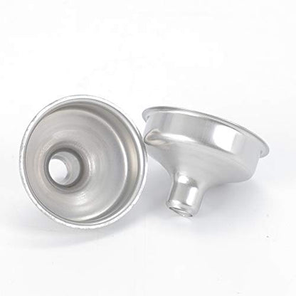 1.45'' Stainless Steel Mini Funnels 12pcs for Miniature Bottles, Essential Oils, DIY Lipbalms Cooking Spices Liquids, Homemade Make-Up Fillers (12)