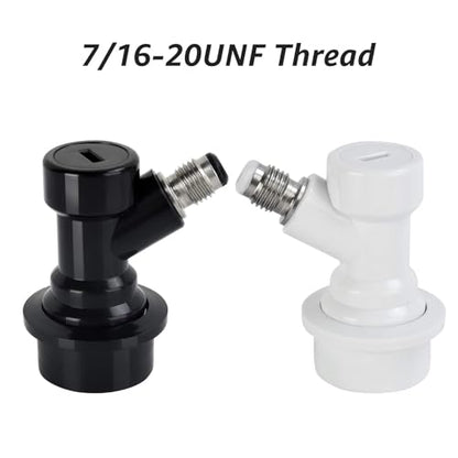 MRbrew 1 Pair Ball Lock Disconnect Set, Home Brew Ball Lock Corny Keg Fittings for Keg Posts Coupler, with Stainless Steel 5/16'' Gas & 1/4'' Liquid Barbs & Extra 2 Hose Clamps & MFL Swivel Nuts - size: 1 pair