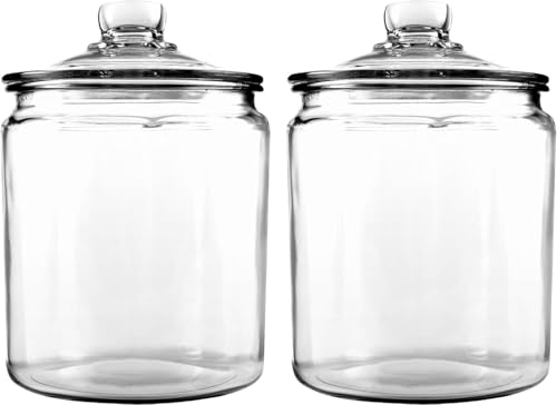 Anchor Hocking Heritage Hill 1/2 Gallon Glass Jar with Lid, Set of 2 - size: 1/2 Gallon, Set of 2
