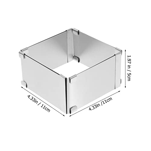 GALPADA Mousse Mould Rectangular Cake Tin Cake Ring Cake Square Cake Tin Baking Frame Pastry Mould Baking Tool (Silver 6 Inch) Dessert Ring - size: Size 6